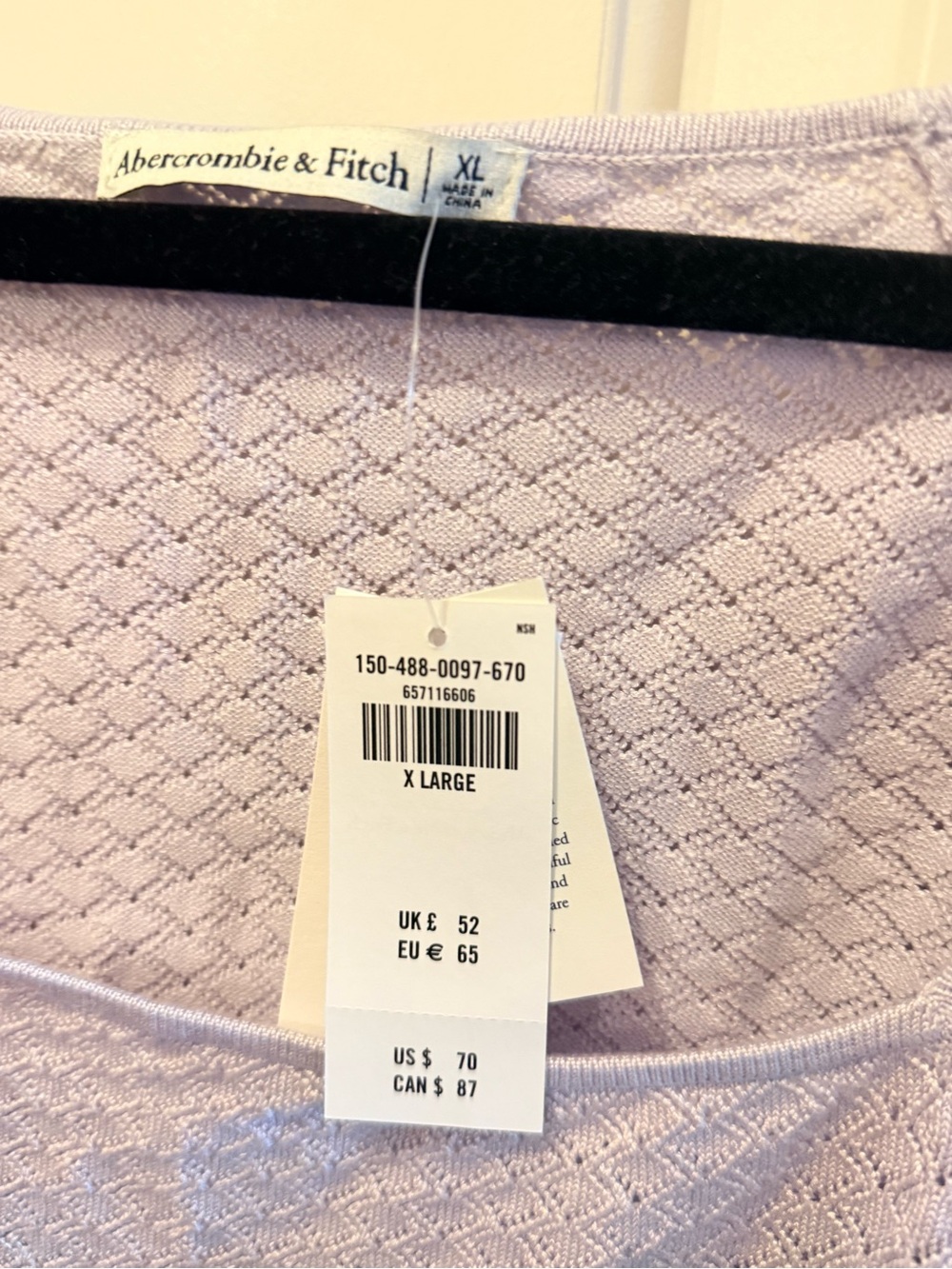 Abercrombie & Fitch Light Lavender Textured Square-Neck Bodysuit - Picture 2 of 4